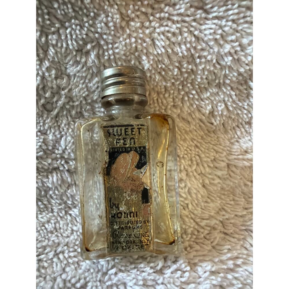 Vintage Sweet Pea Perfume Miniature Glass Bottle Decorative Old Collectible